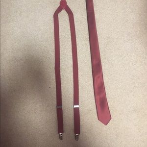Burgundy Suspenders and Tie Set #2
